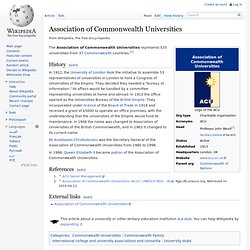 Wikipedia: Association of Commonwealth Universities