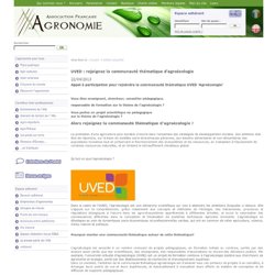 UVED : rejoignez la communauté thématique d’agroécologie