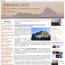 ordre du jour du conseil de communauté de communes Avranches Mont-Saint-Michel - samedi 17 mai 2014