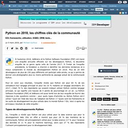 Python en 2018, les chiffres clés de la communauté : EDI, frameworks, utilisation, SGBD, ORM, tests...