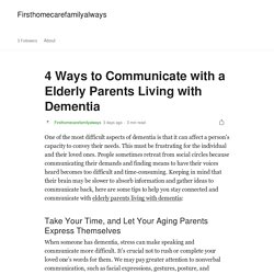 Tips for Communicating with a Person with Dementia