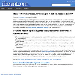 How To Communicate A Phishing To A Yahoo Account Easily?