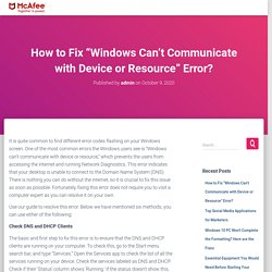 How to Fix "Windows Can't Communicate with Device or Resource" Error?