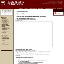 Netiquette: an exercise and e-guides on social interaction and communicating electronically