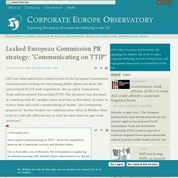 Leaked European Commission PR strategy: "Communicating on TTIP"