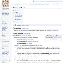 communication — Wiktionnaire - fr.wiktionary.org