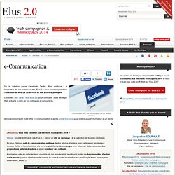 e-Communication - Services (création et animation : Facebook, Twitter, Blog politique...)