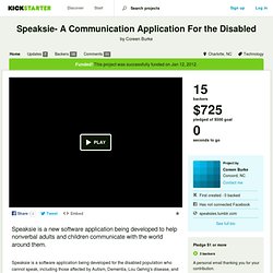 Speaksie- A Communication Application For the Disabled by Coreen Burke