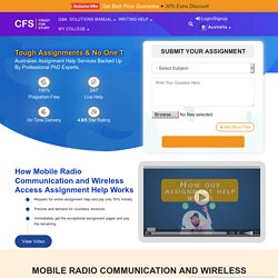 Mobile Radio Communication & Wireless Access Assignment Help Service