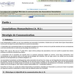 Les enjeux de la strategie Web dans la communication des Associations Humanitaires - Cyrille LE FLOCH et Joel MOLL