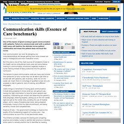 Communication skills (Essence of Care benchmark)