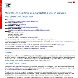 WebRTC 1.0: Real-time Communication Between Browsers