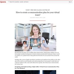How to create a communication plan for your virtual team?