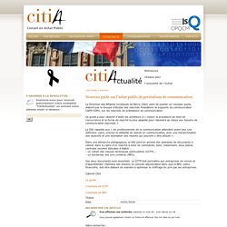 Nouveau guide sur l’achat public de prestations de communication - Doctrine - Citia - Conseil en achat public - CitiActualité