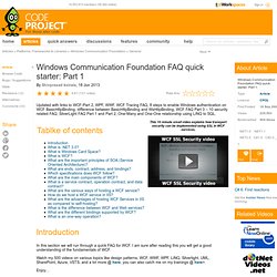 Windows Communication Foundation FAQ quick starter Part 1