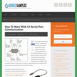 Serial Port Communication Tutorial With C# Examples - CodeSamplez.com