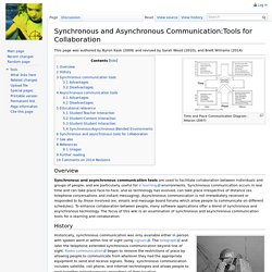 Synchronous and Asynchronous Communication:Tools for Collaboration