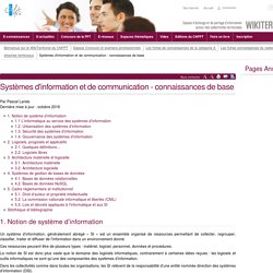 Systèmes d'information et de communication - connaissances de base (vitrine.Systèmes d'information et de communication - connaissances de base) - CNFPT