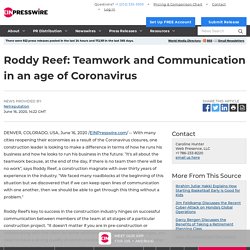 Roddy Reef: Teamwork and Communication in an age of Coronavirus