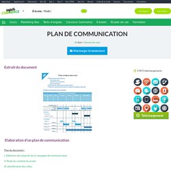 PLAN DE COMMUNICATION : Cours gratuit