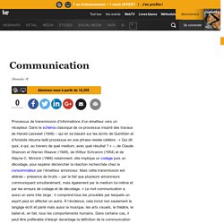 Communication - Définition du glossaire