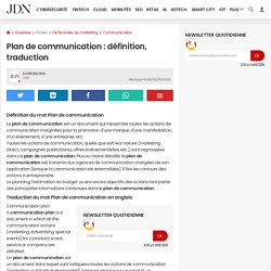Plan de communication : définition, traduction