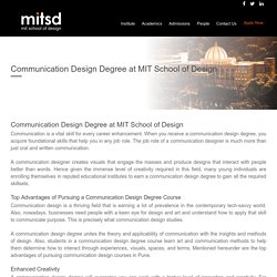 Communication Design Degree at MIT School of Design
