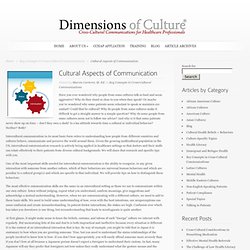 Cultural Aspects of Communication