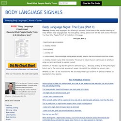 Body Language Signals: Eye Directions, Pupils