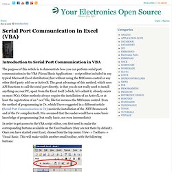 Excel vba com port communication