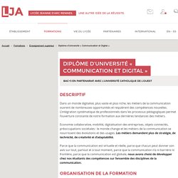Diplôme d’Université « Communication et Digital » - Enseignement supérieur - Lycée Jeanne d'Arc