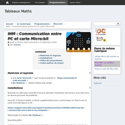 IHM : Communication entre PC et carte Micro:bit