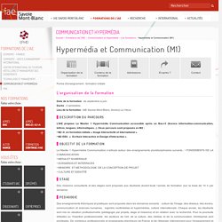 Communication et Hypermédia - Hypermédia et Communication (M1) -