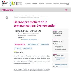 Licence pro métiers de la communication : événementiel - Formation - Université de Pau et des Pays de l'Adour (UPPA)