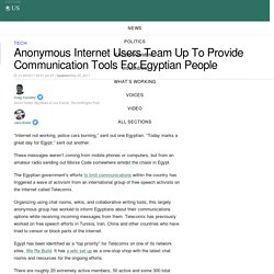 Anonymous Internet Users Team Up To Provide Communication Tools For Egyptian People