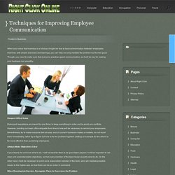 Techniques for Improving Employee Communication