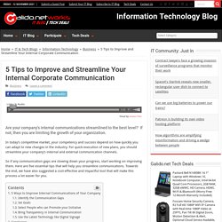 5 Tips to Improve and Streamline Your Internal Corporate Communication