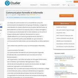 Communication formelle et informelle - Compte Rendu - Lauriie94