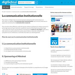 La Communication Institutionnelle : Plan et Exemple