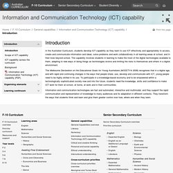 Information and Communication Technology (ICT) capability - Introduction - The Australian Curriculum v7.5