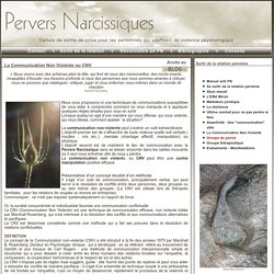 La Communication Non Violente ou contre manipulation au Pervers Narcissiques