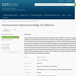 Communication Measures to Bridge Ten Millennia (Technical Report)