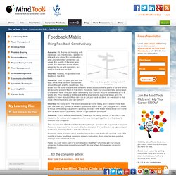 Feedback Matrix - Communication Skills from MindTools