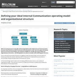 Defining your ideal Internal Communication operating model and organizational structure