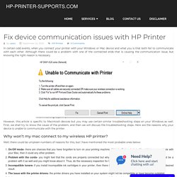 Fix device communication issues with HP Printer