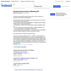 Emploi Assistant Communication et Marketing H/F - Axiome recrutement - Toulouse (31)