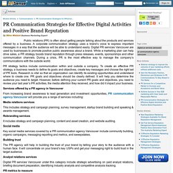 PR Communication Strategies for Effective Digital Activities and Positive Brand Reputation by Stive Walson
