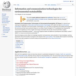 Information and communication technologies for environmental sustainability