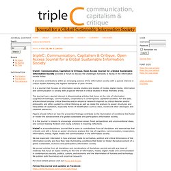 tripleC - Cognition, Communication, Co-operation