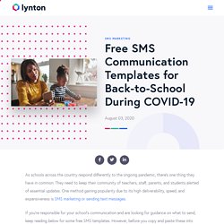 Free SMS Communication Templates for Back-to-School During COVID-19